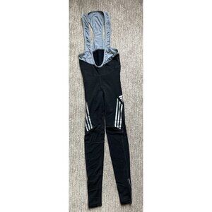 Men's Small Adidas Long Cycling Bib Pants Tights Black Gray